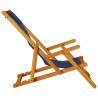 Folding Beach Chair with Armrests - Blue Acacia & Textilene