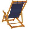 Folding Beach Chair with Armrests - Blue Acacia & Textilene