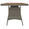 Garden Table Grey 160x70 cm - Poly Rattan & Acacia Wood