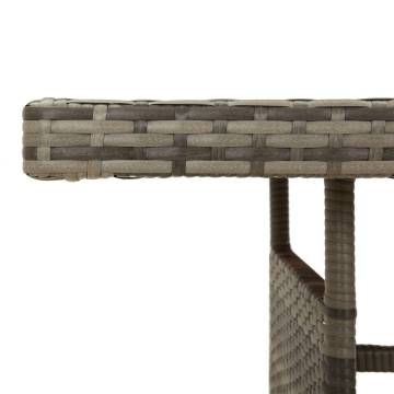 Garden Table Grey 160x70 cm - Poly Rattan & Acacia Wood