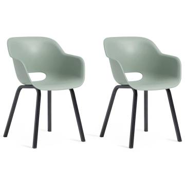 Keter Noa Garden Chairs with Metal Legs - Vintage Green (2 pcs)