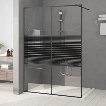 Walk-in Shower Wall Black 140x195 cm | Clear ESG Glass