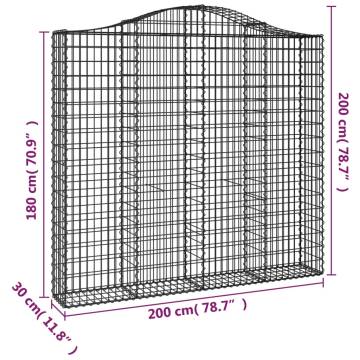 Arched Gabion Baskets 20 pcs - Galvanised Iron Garden Barriers