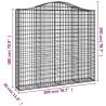 Arched Gabion Baskets 20 pcs - Galvanised Iron Garden Barriers