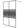 Walk-in Shower Wall Black 140x195 cm | Clear ESG Glass