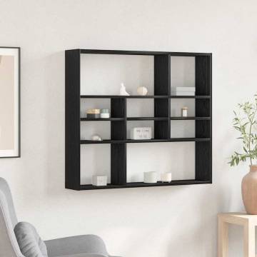 Black Oak Wall Shelf - 90x16x78 cm | Durable & Stylish Storage