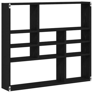 Black Oak Wall Shelf - 90x16x78 cm | Durable & Stylish Storage