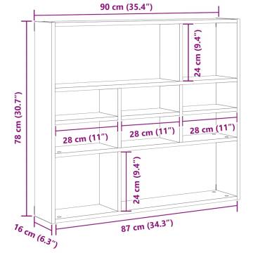 Black Oak Wall Shelf - 90x16x78 cm | Durable & Stylish Storage