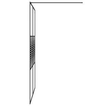 Walk-in Shower Wall Black 140x195 cm | Clear ESG Glass