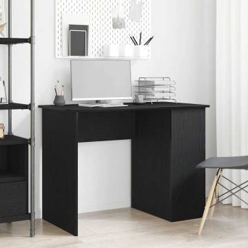 Stylish Black Oak Desk - 100x55 cm Engineered Wood