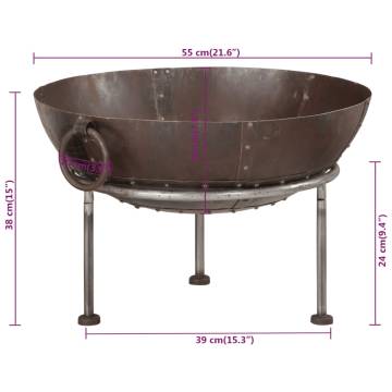 Fire Pit 55x55x38 cm Iron - Warmth for Your Garden