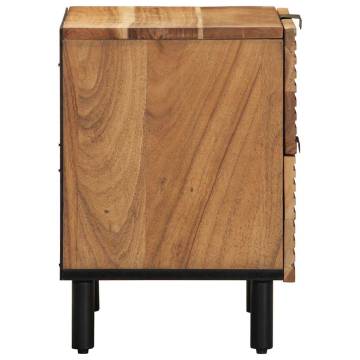 Elegant Solid Wood Acacia Bedside Cabinet - 40x33x46 cm