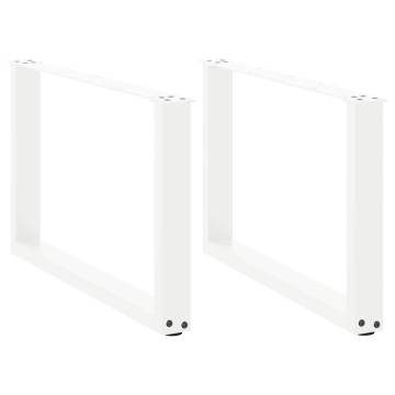 White U-Shaped Coffee Table Legs 70x(42-43) cm - 2 pcs