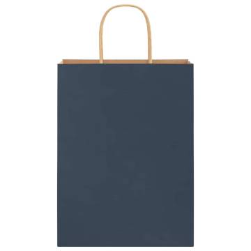 Blue Paper Bags with Handles - 50 pcs | Eco-Friendly Options