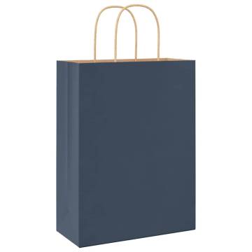 Blue Paper Bags with Handles - 50 pcs | Eco-Friendly Options