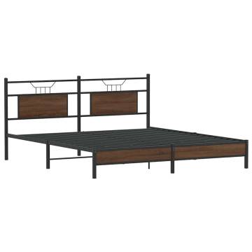 Brown Oak Bed Frame Without Mattress | 183x203 cm | Hipomarket