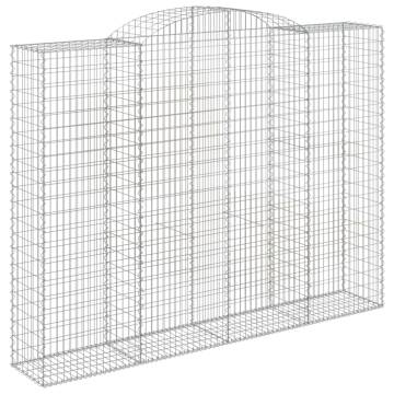 Arched Gabion Baskets - 25 pcs Galvanised Iron for Gardens