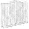 Arched Gabion Baskets - 25 pcs Galvanised Iron for Gardens