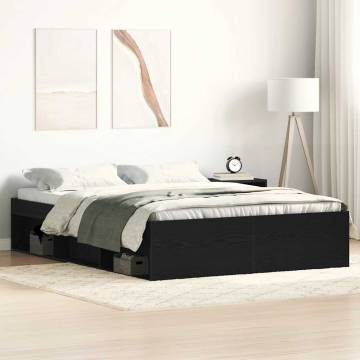 Black Oak Bed Frame 120x200 cm - Stylish & Durable Design