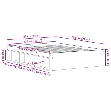 Black Oak Bed Frame 120x200 cm - Stylish & Durable Design