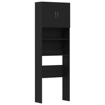 Washing Machine Cabinet Black Oak - Stylish Storage Solution