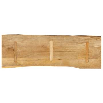 Solid Mango Wood Live Edge Table Top - 140x40x2.5 cm