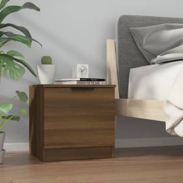 Stylish Brown Oak Bedside Cabinet - 40x39x40 cm | Hipomarket