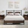 Brown Oak Bed Frame 140x190 cm - Sturdy & Stylish | HipoMarket