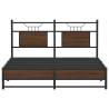 Brown Oak Bed Frame 140x190 cm - Sturdy & Stylish | HipoMarket