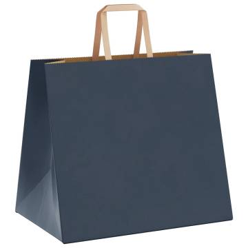 Paper Bags 50 pcs with Handles Blue - Eco-Friendly & Durable