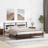 Metal Bed Frame Without Mattress - Brown Oak Super King 180x200 cm