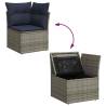 7 Piece Garden Sofa Set with Cushions - Black Poly Rattan