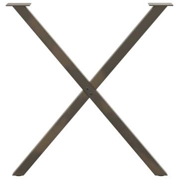 X-Shaped Dining Table Legs - Natural Steel - 2 pcs | Hipomarket