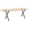 X-Shaped Dining Table Legs - Natural Steel - 2 pcs | Hipomarket