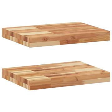 Floating Shelves 2 pcs | Acacia Wood, Space-Saving Storage