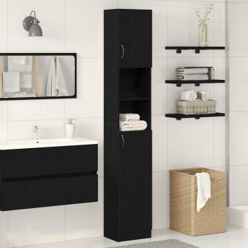 Black Oak Bathroom Cabinet - Stylish Storage Solution | HipoMarket