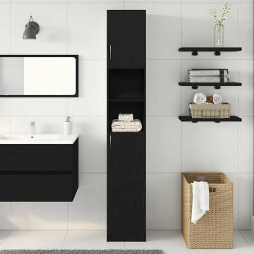 Black Oak Bathroom Cabinet - Stylish Storage Solution | HipoMarket