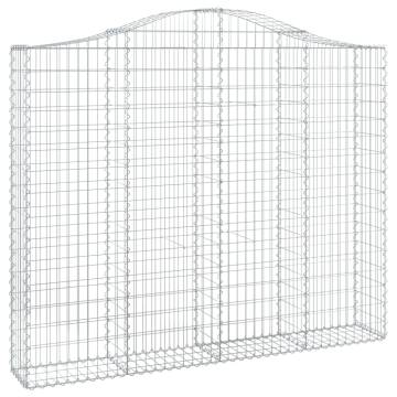 Arched Gabion Baskets - 10 pcs Galvanised Iron | Hipomarket