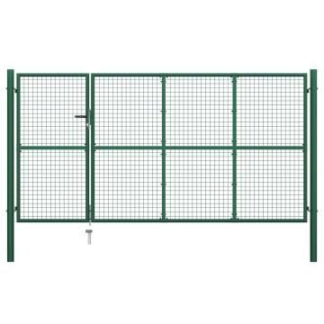 Garden Gate Steel 350x150 cm Green - Heavy-Duty & Durable