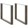 Coffee Table Legs U-Shaped 2 pcs Natural Steel - 100x(72-73) cm