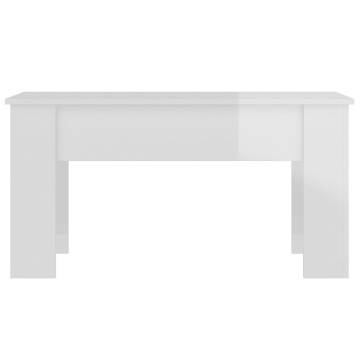 High Gloss White Coffee Table - Versatile Lift-Top Design