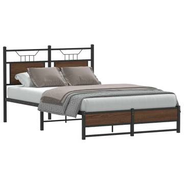 Brown Oak Bed Frame 120x200 cm - Stylish & Durable Design