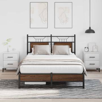 Brown Oak Bed Frame 120x200 cm - Stylish & Durable Design