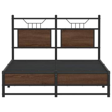 Brown Oak Bed Frame 120x200 cm - Stylish & Durable Design