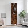 Highboard Smoked Oak 34.5x34x180 cm Engineered Wood Colour smoked oak Quantity in Package 1 Model 1 wood door 