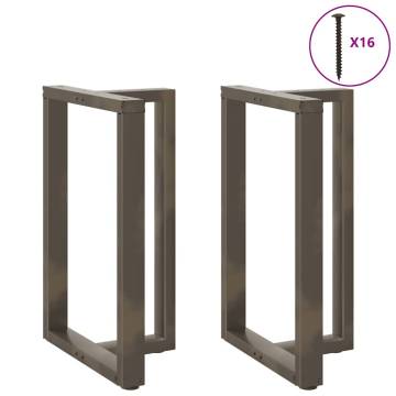 Bar Table Legs T-Shaped - 2 Pcs Natural Steel | HipoMarket UK