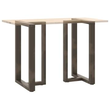 Bar Table Legs T-Shaped - 2 Pcs Natural Steel | HipoMarket UK