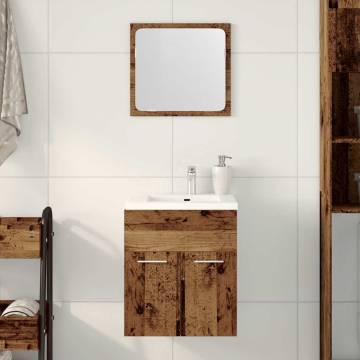 2 Piece Bathroom Furniture Set - Old Wood Finish | HipoMarket