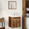 2 Piece Bathroom Furniture Set - Old Wood Finish | HipoMarket