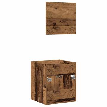 2 Piece Bathroom Furniture Set - Old Wood Finish | HipoMarket